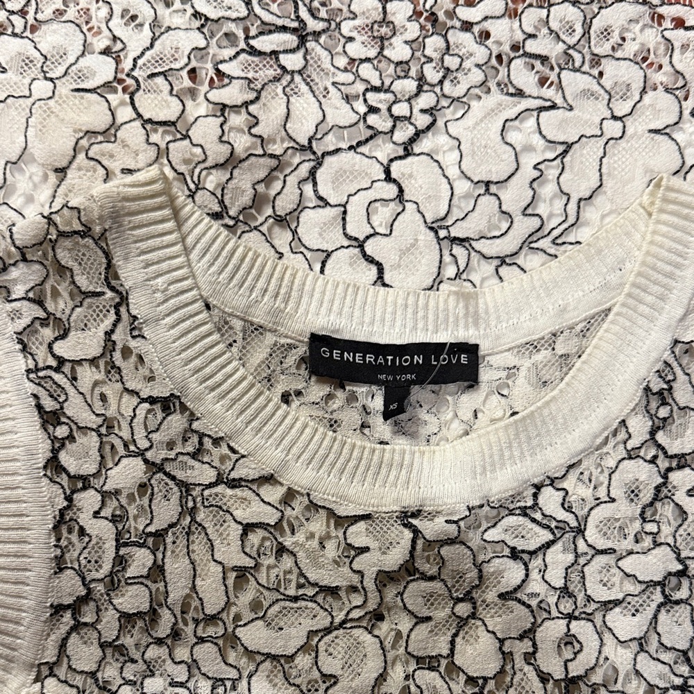 Generation Love Cream and Black Lace Tank Top - Picture 5 of 5